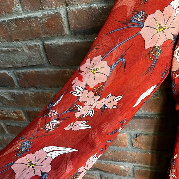 Anthropologie Dress sheer floral size 12 - Picture 7 of 8